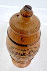 Antique German Barrel Shaped Wood Transfer Twist Top Needle Case Holder 3 1 8 