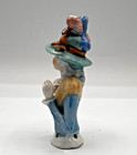 German Porcelain Pin Cushion Half Doll-victorian Beauty With Hat   3 1 2 