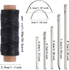 55yards Waxed Thread Needle And Thread Kit With 7 Pcs Leather Needles For Hand