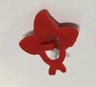 Antique vintage Button  Plastic  13 16   Red Saberio