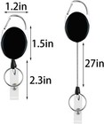 5 Pack Heavy Duty Retractable Badge Reel Id Card Holder With Clip And Black 