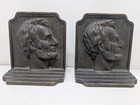 Antique Bronze Bookends Abraham Abe Lincoln Highway Dedication Bust Presidential