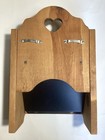 Vtg Heart Cutout Wooden Pocket Wall Letter Shelf 80s 90s Farmhouse Grandmacore