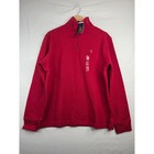 Polo Ralph Lauren Mens Red Ribbed Cotton Quarter Zip Pullover Sweater Large New