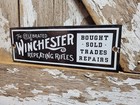 Vintage Winchester Porcelain Sign Repeating Rifle Gun Ammo Shotgun Hunting Shell