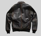New Men s Bomber A-1 Flight Vintage Genuine Cowhide Oil Pull-up Leather Jacket 