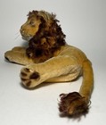 Vintage Steiff Leo Lion 28cm Reclining Mohair Dual Id Raised Script Button 1950s