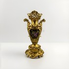 Large Antique Dresden Rococo Style Revival Gilt Porcelain Vase  Hand Painted
