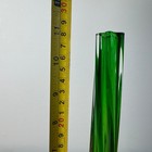 Mcm Green Clear Glass Swirl Vase Tall Bud Flower Art Glass Unique Vintage