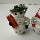 Vintage 1950 s Mr    Mrs  Snowman Salt And Pepper Shakers 3 75   