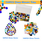 Mixed Color Petal Glass Mosaic Tiles  Water Drop Stained Mosaic Glass Pieces    