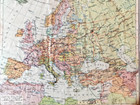 Vtg Early 1900s Europe Italian Geographical Map Double Orig 8  X 9 5  C30-1