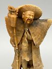 Vtg  Antique Soapstone Figure Chinese Fisherman Happy Statue Asian  6 25 
