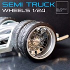 1 25-1 24 Scale Resin Semi Truck-dually Rims And Tires  full Semi Set 