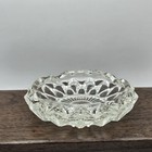 Vintage Lead Crystal Cut Clear Glass Cigar Cigarette Ashtray 5  Diameter Chic
