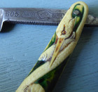Antique Straight Razor Hunter  605 Germany Heron   Fish Figural Celluloid Exccnd