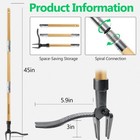 Weed Puller  Stand-up Weed Puller Tool With Long Handle   4-claw Steel Head     