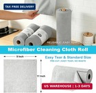 Puomue 55 Pack Microfiber Cleaning Cloth Roll  Tear Away Reusable Paper Towels 