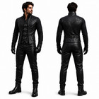 Gothic Leather Trench Coat Medieval Vampire Fantasy Long Coat Man