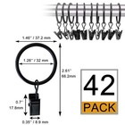 Curtain Clip Rings  42 Pack 1 26 Inch Interior Diameter  Black