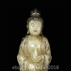 7 2  Old Chinese Shoushan Stone Carved Stand Kwan-yin Guan Yin Goddess Statue