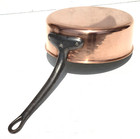 Vintage 9 1inch French Copper Saute Pan W Lid France Mint Tin Lining 2mm 5lbs