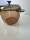 Corning Ware Vision Amber Stock Stew Pot Dutch Oven 3 5 Liter Pyrex Lid France