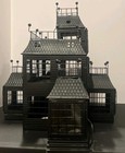 Yankee Candle 2007 Haunted House Tea Light Metal Mansion Manor Black Halloween 