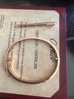 New 18k yellow Goldcarterclassic Love 4 Diamond Bracelet Size 17