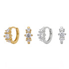 Women Girl 925 Sterling Silver Round Cz 12mm Hoop Huggie Earrings E8