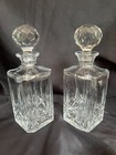 Set Of 2 Vtg Signed Atlantis Whisky Crystal Glass Fernando Decanter With Stopper
