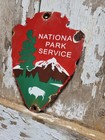 Vintage National Park Service Porcelain Sign Old Forest Ranger Station Arrowhead