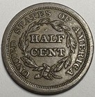 1854 Half Cent  Braided Hair  Choice Au 