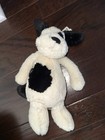 Nwt Jellycat Bashful Dog Plush 12  Black And White Stuffed Animal Puppy Toy
