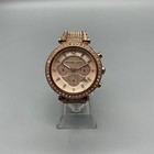 Michael Kors Parker Womens Watch Rose Gold Tone Chronograph New Battery 6 25 