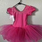 Hot Pink Ballet Tutu Dress Barbizon Size Large Nwt Sequins Tulle