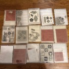 Stampin Up Lot Of 15 Sets In Cases Acrylic Rubber Stamp Lot