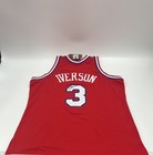 76ers Allen Iverson Signed Red 2002-03 M n Hwc Swingman Jersey  jsa 