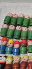 Vintage Fisher Price Little People Wood Body Plastic Head Lot Of 60