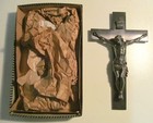 Vintage Funeral Casket Crucifix Large Cross Mortuary Coffin Hardware In Box