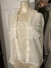 Vtg Victorian 20s Lace Antique Blouse Sheer Embroidered 1920s Edwardian