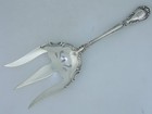 Rare Gorham Chantilly 1895 Sterling Silver Toast Serving Fork     W  Scroll Edge