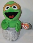 Ty Beanie Babies - Oscar The Grouch 6  Sesame Street Soft Plushy Stuffed Toy New