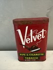 Vintage Velvet Pipe And Cigarette Tobacco Advertising Tin 1 1 2 Oz