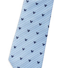 Disney Park Mickey Mouse Striped Blue Icon Mens Stripe Necktie 100  Silk Tie Nwt