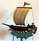 Authentic Models Metal Kinetic Balance Toy Pendulum Boat  riding The Waves  23 