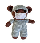 Frontline Hero Bear Crocheted Stuffed Animal Handcrafted Amigurumi Small Plushy