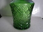 Vintage Green Glass Decanter Bottle With Stopper 9  