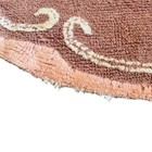 Vtg Chenille Rug  Shabby Cottage Florals Bed Bath Oval Accent Mat Read