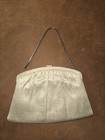 Vintage 1950s 60s Hl Usa Gold Lurex Evening Bag Purse Cocktail Clutch Kiss Lock